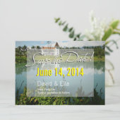 Elegante Meerhuis Save the Date-aankondiging Kaart (Staand voorkant)