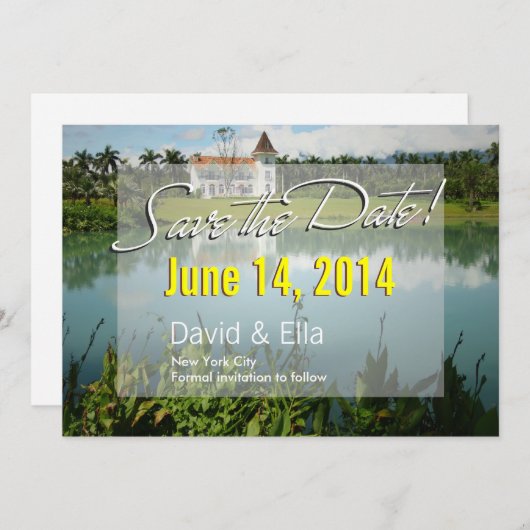 Elegante Meerhuis Save the Date-aankondiging Kaart (Voorkant / Achterkant)