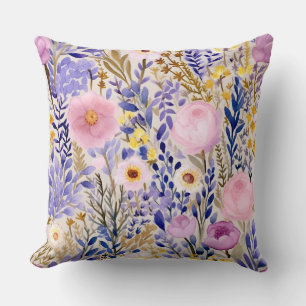 Elegante Meerkleurige Bloemen en Botanicals Kussen