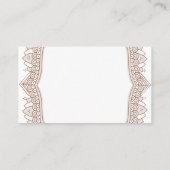 Elegante Mehndi Bruiloft Escort Kaarten Plaatskaartje (Achterkant)