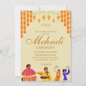 Elegante Mehndi Ceremony Invitation Kaart (Voorkant)