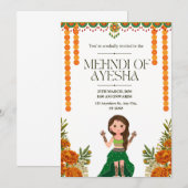 Elegante Mehndi Ceremony Invitation Kaart (Voorkant / Achterkant)