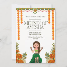 Elegante Mehndi Ceremony Invitation Kaart