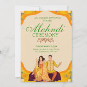 Elegante Mehndi Ceremony Invitation Kaart (Voorkant)