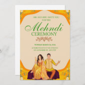 Elegante Mehndi Ceremony Invitation Kaart (Voorkant / Achterkant)
