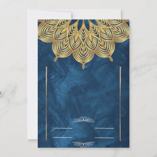 Elegante Mehndi-huwelijksuitnodiging Kaart (Achterkant)