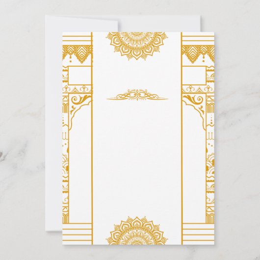 Elegante Mehndi-huwelijksuitnodiging Kaart (Achterkant)