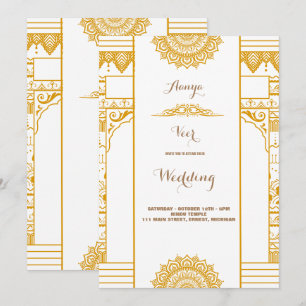 Elegante Mehndi-huwelijksuitnodiging Kaart