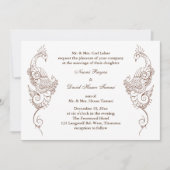 Elegante Mehndi Peacock bruiloft uitnodiging (Voorkant)