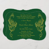 Elegante Mehndi Peacock bruiloft uitnodiging - Gro (Voorkant / Achterkant)