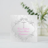 ELEGANTE MEISJES COMMUNIE Uitnodigingen (Staand voorkant)