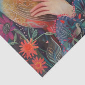 Elegante Meisjes Kleurrijke Bloemen Decoupage Coll Tissuepapier (Detail)