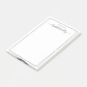 Elegante Meisjes Monogram Onderschrift Zwart Wit Post-it® Notes (Schuin)