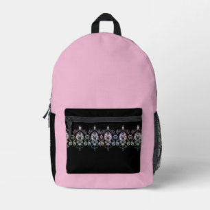 Elegante Meisjes Pink Diamond Sparkle School Bedrukte Rugzak