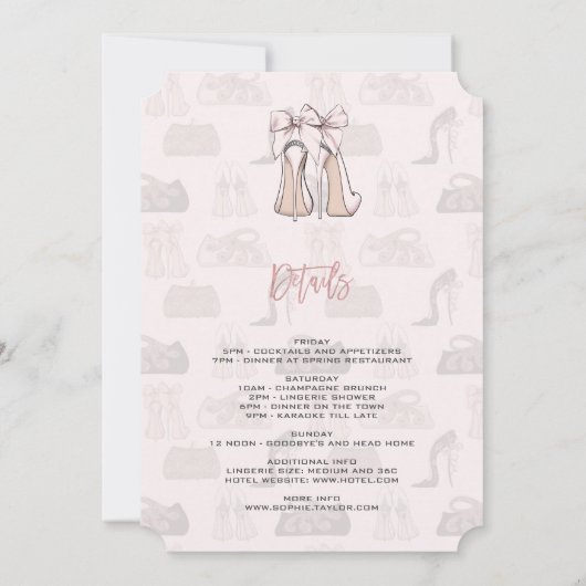 Elegante meisjes Roze Goud Bachelorette-weekend Kaart (Achterkant)