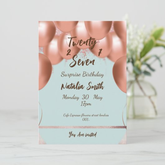 Elegante Meisjesachtige 27 Verjaardagskaart Kaart (Staand voorkant)