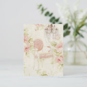 Elegante  meisjesachtige bloemenparis mode briefkaart (Staand voorkant)