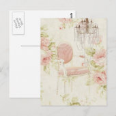 Elegante  meisjesachtige bloemenparis mode briefkaart (Voorkant / Achterkant)