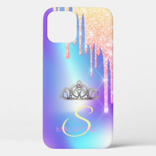 Elegante Meisjesachtige Chic Tiara Cool Glitterdru Case-Mate iPhone Case