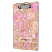 Elegante meisjesachtige faux Glitter roos gouden g Klembord (Links)