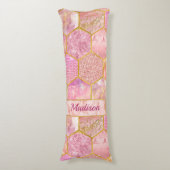 Elegante meisjesachtige faux Glitter roos gouden g Lichaamskussen (Voorkant Verticaal)