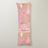 Elegante meisjesachtige faux Glitter roos gouden g Lichaamskussen (Achterkant (Verticaal))