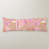 Elegante meisjesachtige faux Glitter roos gouden g Lichaamskussen (Voorkant)