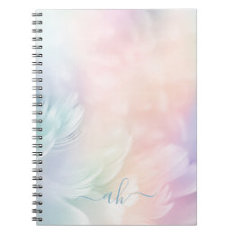 Elegante, meisjesachtige, gemerkte, pastel regenbo notitieboek
