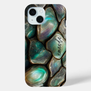 Elegante Meisjesachtige Kleurrijke Abalone Stenen iPhone 15 Case