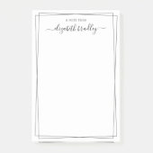 Elegante Meisjesachtige Monogram Handtekening Zwar Post-it® Notes (Voorkant)