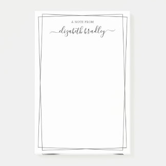 Elegante Meisjesachtige Monogram-handtekening Zwar Post-it® Notes