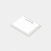 Elegante Meisjesachtige Monogram Handtekening Zwar Post-it® Notes (Schuin)