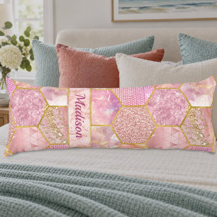 Elegante meisjesachtige nepschittering roze gouden lichaamskussen