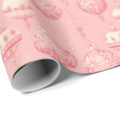 Elegante meisjesachtige  roze decoraties cadeaupapier (Rol Hoek)