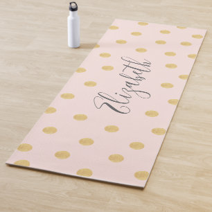 Elegante Meisjesachtige Roze Goud Stippen Yogamat