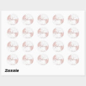Elegante meisjesachtige roze gouden glanspalm make ronde sticker (Vel)