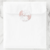 Elegante meisjesachtige roze gouden glanspalm make ronde sticker (Tas)