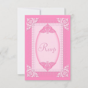Elegante, meisjesachtige roze RSVP Kaartje