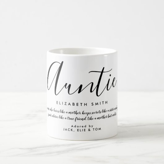 Elegante Meisjesachtige Script Tante Citaat Koffiemok (Center)