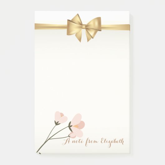 Elegante Meisjesachtige Stijlvolle, Strik, Bloem Post-it® Notes (Voorkant)