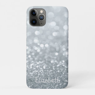 Elegante Meisjesachtige Zilveren Glitter Bokeh -Pe Case-Mate iPhone Case