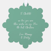 Elegante meisjesballerina perzik groen schattig Ke Ornament Kaart (Achterkant)