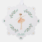 Elegante meisjesballerina perzik groen schattig Ke Ornament Kaart (Voorkant)