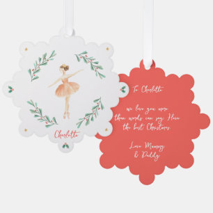 Elegante meisjesballerina traditionele schattige k ornament kaart