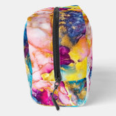 Elegante meisjesroze turquoise marmeren kunst acce toilettasje (Rechts)