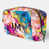 Elegante meisjesroze turquoise marmeren kunst acce toilettasje (Rechterhoek)