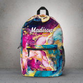 Elegante meisjesroze turquoise marmeren kunst bedrukte rugzak