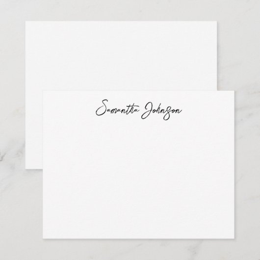 Elegante meisjesscriptnaam notitiekaartje (Voorkant / Achterkant)