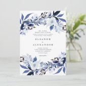 Elegante Melange Floral bruiloft uitnodiging (Staand voorkant)