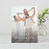 Elegante Mele Kalikimaka Foto Kerstmis Feestdagenkaart (Staand voorkant)